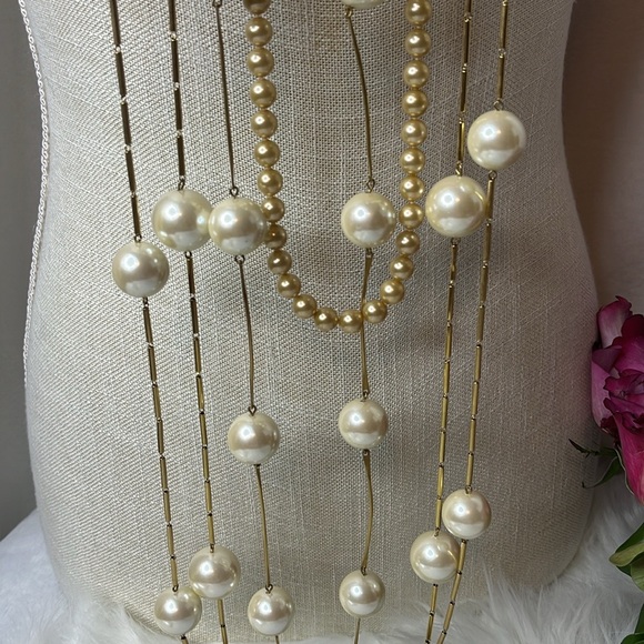 CAROLEE LONG LINK PEARL NECKLACE - Picture 4 of 9